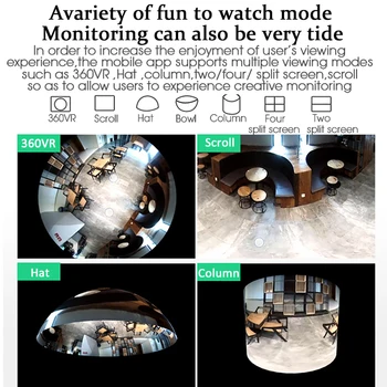 AOUERTK LED Šviesos 960P WiFi CCTV Fisheye Lemputė Lempos IP Kamera, Belaidis 360 Laipsnių Panoramines Dienos ir Nakties Namų Apsaugos nuo Įsilaužimo