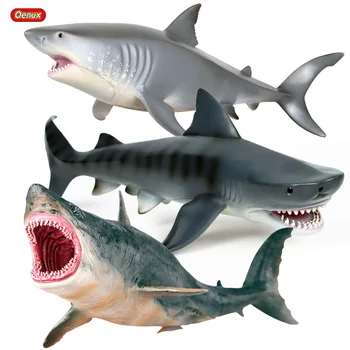 Oenux Originalus Megalodon Ryklių, Jūros Gyvybės Jūrų Gyvūnai Modelis Veiksmų Skaičiai PVC Priešistorinių Megalodon Vandenyno Gyvūnų Žaislas Vaikams Dovanų
