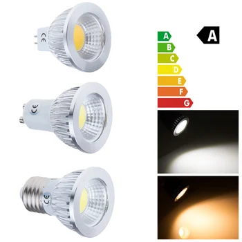 COB LED Prožektorius E27 GU10 9W 12W 15W 220V 110V Lampada LED Lempos, šviesos srautą galima reguliuoti Focoe Refletor Bombillas LED Lemputės Lampara Lampe Luz