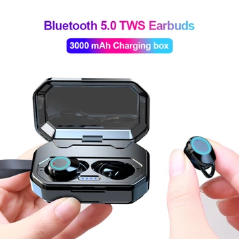 T9 TWS Bluetooth V5.0 Ausinės 9D Stereo X6 Belaidės Ausinės Ausinių IPX7 atsparus Vandeniui 7000mAh LED Smart Power Bank Telefono Turėtojas
