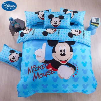 Disney Mickey mouse Patalynės Komplektas Antklode Padengti užvalkalas Minnie peliukas animacinių filmų Vaikams lova nustatyti Namų tekstilės Disney