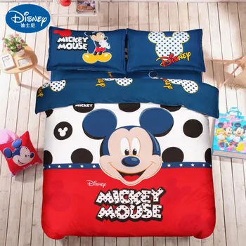 Disney Mickey mouse Patalynės Komplektas Antklode Padengti užvalkalas Minnie peliukas animacinių filmų Vaikams lova nustatyti Namų tekstilės Disney