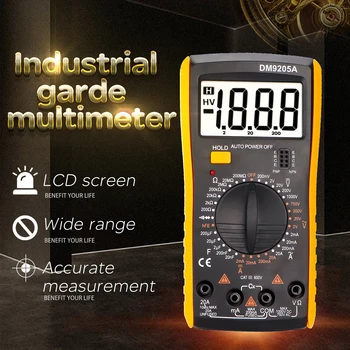 Nešiojamas Skaitmeninis Multimetras AC / DC Ammeter Volt Ohm Testeris, Matuoklis Multimetro Su Termopora LCD Apšvietimas