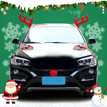 Kalėdų Automobilių Didelis Elnių Tika Nosies, Mielas, Dekoro Transporto Priemonės Nosies Ragų Kostiumas Nustatyti Kalėdų Automobilių Puošimas Ornamentais