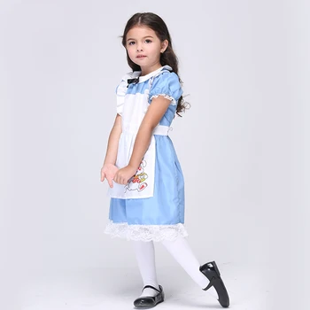 Vaikai Vaikai Helovinas Drabužiai Alice In Wonderland Kostiumas Maid Lolita Fancy Dress Cosplay Suknelės Kūdikių Mergaitės