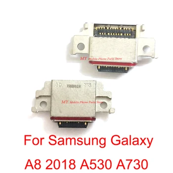 10VNT Originalaus Tipo-C USB Įkrovimo lizdas Jungtis Jack Lizdas Prijunkite Dock For Samsung Galaxy A8 2018 A530 A730 SM-A530F SM-A530DS