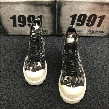Vyrų Hip-hop kamufliažas kariniai batai Drobė Batai Mens armijos batai, Kasdieniai laisvalaikio batai Top Aukštos kulkšnies Drobė Batai MM-88