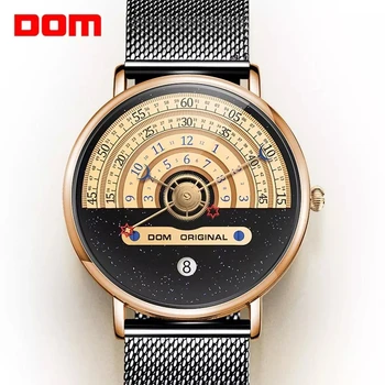 DOM Mados Kvarco Žiūrėti Vyrų Laikrodžiai Kūrybos Dial Dizaino vyriški Laikrodžiai Vyrų Laikrodis Prabanga Mens Laikrodis reloj mujer bayan siųsti