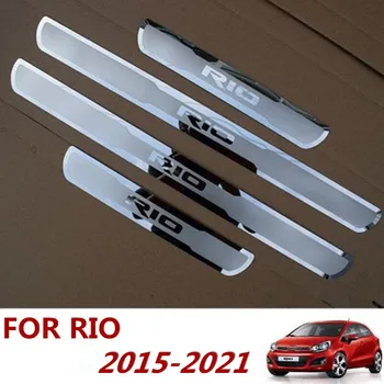 Naujas Rio Automobilių Nerūdijančio Plieno Durų Slenksčio Nusitrinti Plokštės skirtos Naujų KIA RIO-2021 ES RIO X Line