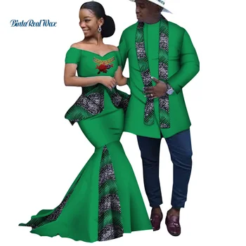 Afrikos Spausdinimo Ilgai Kratinys Suknelės Moterims heidi bazin Riche Vyrų Top Marškinėliai Pora Drabužių Afrikos Mėgėjams Pora Drabužių WYQ253