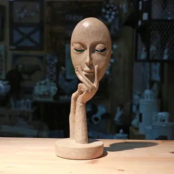 Šiaurės abstraktus paveikslas statula ranka raižyti kaukė dekoravimo, rankdarbių moters veidą, menas, statula, skulptūra dervos namų puošybai