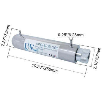 6W 0.5 GPM Vandens Sterilizer Gera Valomoji Sistema su 2 vnt Ultravioletinių Sterilizacija Lempos, UV Vandens filtrai Rinkinys