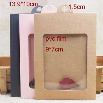20pcs kraft/black/pink džiaugtis/dovanų/ saldainių pakuotės& langas pakaba box 