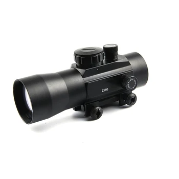 2x40 Taktinis Green Red Dot Akyse taikymo Sritis Riflescope Medžioklės Holografinio Taikiklio Tilptų 11/20mm Rail Mount