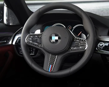 Auto Reikmenys Anglies Pluošto 2vnt/daug 3pcs/daug Vairas Mygtukai Lipdukai BMW 5 Serijos G30 X3 G01 Automobilių Stilius