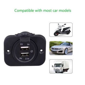 12-24V USB Įkroviklis Motociklo Auto Sunkvežimių ATV Valtis LED Automobilių 3.1 Dual USB Lizdas, Įkroviklis, Maitinimo Adapteris Maitinimo Lizdo