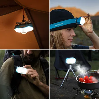 Naturehike LED Glare Galvos montuojamas Žibintuvėlis Žibintai Super Šviesus Kempingas Palapinė Žibintai Dovana Trikojo