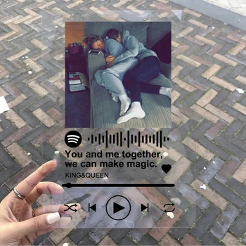 Valentino Dieną, Užsakymą Spotify Kodas Akrilo Muzikos Valdybos Stiklo Asmens Nuotrauka Stilius Pora Akrilo Jubiliejų Nuotraukų Albumą Plokštelė