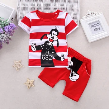 Kūdikių berniukų Vasaros Drabužių Rinkiniai Naujagimiui Animacinių filmų Mickey marškinėliai+trumpas kelnes 2vnt tinka bebe berniukams, kūdikių drabužius tarcksuit