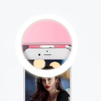 Mobiliojo Telefono Užpildyti Šviesos Diodų vaizdo Kamera Didinti Fotografijos Selfie Žiedas Šviesos Įkrovimo Selfie Flash Šviesos laikmačio Lemputė Led
