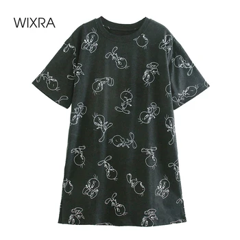 Wixra 2021 M. Vasarą Mielas Marškinėliai Moteriški Laisvalaikio Medvilnės O Kaklo Tee Moterų Prarasti Viršūnes Femme Naujas Mados