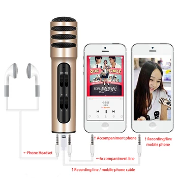 Kabelio karaoke kondensatoriaus mikrofonas, ateina su garso plokštę nešiojamų profesinės namų studijoje įrašinėti dainą inkaro live transliacijos