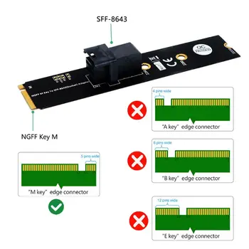 M. 2 Modulis su Mini-SAS HD SFF-8643 36-Pin Jungtis, skirta U. 2 SFF-8639 NVMe SSD Aukštyn miniSAS Parama Intel 750 2.5 colių C26