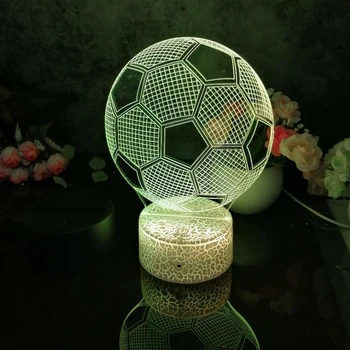 Led 3D Naktį Šviesos 2020 Naują Futbolo Modelio naktinė lempa Vaiko Miegamasis Dekoro Stalo Lempos 16 Spalvos su nuotolinio