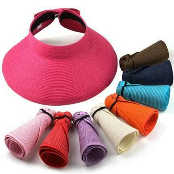 Vasarą Naujas Modelis Šiaudų Pinti Straipsnis Lankas Oro Top moterų panamos Skrybėlė nuo Saulės Skrybėlę Ma ' am Beach Šiaudų Lauke, Skrybėlės, skrybėlės-skirta-moterims