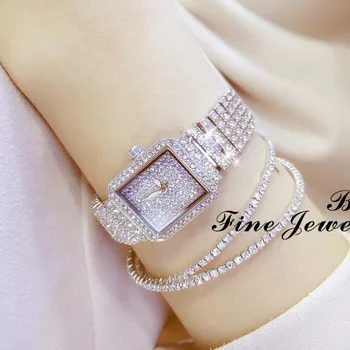 BS Karšto Pardavimo Žiūrėti Aukščiausios Klasės Grandinines MOTERŲ Žiūrėti Visą Kristalų reloj de mujer moterų laikrodžiai, prabangūs ponios žiūrėti data Laikrodis