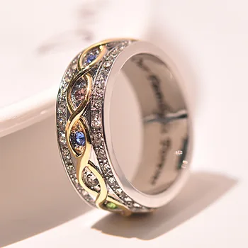 Mados Išskirtinį Žiedų Moterų Retro Moterų Spalvotų Kristalų Žiedas Papuošalai Prabangos Ponios, Šaliai, Papuošalai