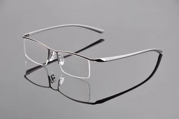 DEDING Super Slim šventykla eyeglasse Mens pusė ratlankio akiniai Metalo Optinis Rėmas Trumparegystė objektyvas Mens Recepto Rėmo DD1459