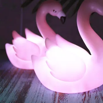 LED Naktį Lempos Flamingo Naujiena 3D Stalo Lempos Kūrybos Vaikams Miegamojo lempa, Desertas Gimtadienio tortas Kepimo Šalis su CR2032