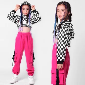 Juanzi Ling vaikų hip-hop hip-hop ' o kostiumas vaikams hiphop merginos džiazo šokio kostiumų, mados drabužiai