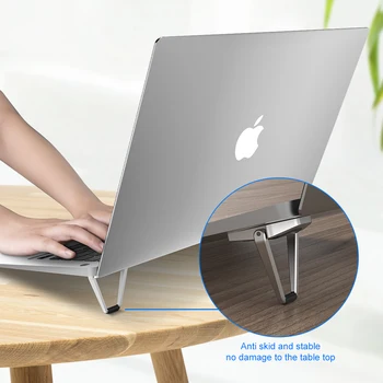 2VNT Kompiuterio stovas nešiojamas stovas tinka Macbook, Pro, Air, DELL reikmenys, metalo, sulankstomas nešiojamas stovas bazės