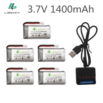 Antroji versija Limskey 1400mAh 3.7 V LiPo Baterija SYMA X5SC X5SW X5HW X5HC X5UW baterija su Krovikliu RC Tranų, 3.7 V, 1400 mah