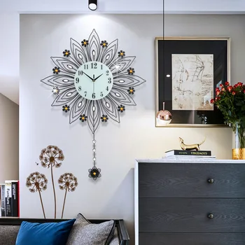 Kūrybos paprastas kaimo stiliaus išjungti metalo sieninis laikrodis, gyvenamasis kambarys mados Europos namų dekoravimo geležies kvarcinis laikrodis