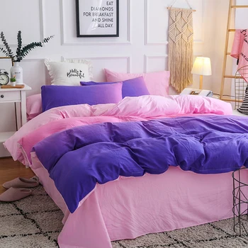 Purpurinis rožinis gradientas patalynės komplektas patogus antklode padengti minkšta antklodė padengti pagalvių užvalkalai paklode mados patalyne, parduoti gerai