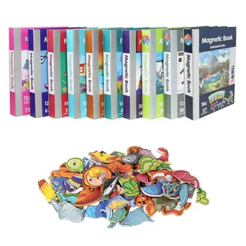 10 Tipų 3D Galvosūkiai, Vaikų Protingas Magnetinio Knygos, Dėlionės Smegenų Mokymo Karikatūros Galvosūkiai Švietimo Žaislai Vaikams Dovanų