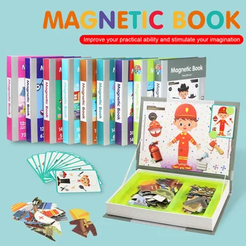 10 Tipų 3D Galvosūkiai, Vaikų Protingas Magnetinio Knygos, Dėlionės Smegenų Mokymo Karikatūros Galvosūkiai Švietimo Žaislai Vaikams Dovanų