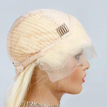 28 30 Colių Tiesiai 613 Blond Nėriniai Priekiniai Žmogaus Plaukų Perukai Mergelės Skaidrus Glueless Priekinės Uždarymo Peruką Prieš Nupeštos Kūdikio Plaukų