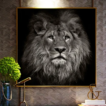 Black Lion Laukinių Gyvūnų Žiaurus Žvėris Naftos Tapyba ant Drobės, Plakatų ir grafikos Sienos Meno Nuotrauką Kambarį Cuadros Dekoras