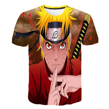 Naruto Mados Japonų Anime 3D Marškinėliai Vyrams Sasuke Juokingas Animacinių filmų marškinėliai Atsitiktinis Streetwear Marškinėlius Hip-Hop Harajuku Viršūnes Vyras