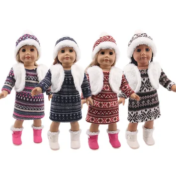 Amerikiečių Lėlės Reikmenys, Drabužiai Sijonai Kalėdų Nustatyti 18-colių Amerikos Lėlės ir 43cm Baby Gimimo Lėlės