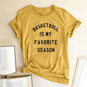 Krepšinis Yra Mano Mėgstamiausia Sezoną Marškinėliai Moterims Vasaros Trumpomis Rankovėmis Tees Marškinėliai Femme Hipster Harajuku Viršūnes 2020 Dropshipping