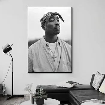Tupac Shakur 2PAC Drobės Tapybos Reperis Star Plakatas Hip-Hop Meno Tapybos Moder Sienų Dekoras Plakatai Sienos Nuotraukas, Namų Projektavimas