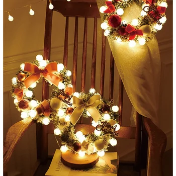 Kalėdų 30cm Vainikas Su LED Šviesos Eilutę Dekoratyvinis Durų Kabo Girliandą Kalėdos Namų Puošybai Couronne Noel