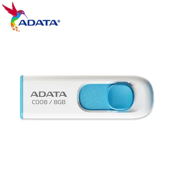 ADATA 64GB Ištraukiama USB 2.0 Pen Drive 32GB Memory Stick Pendrive USB 16GB 8GB Kompiuterio Originalus C008