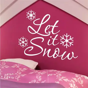 Let It Snow Citatos Siena Lipdukas Parduotuvė Baras Namas Stiklo Apdaila Namo Lipdukas Balta Kalėdų Šventė Sezono Vinyl Jam Prilygintą Išsilavinimą Meno