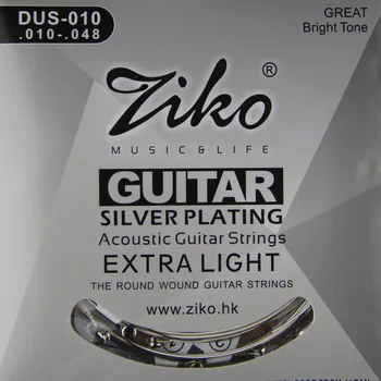 Ziko Akustinės Gitaros Stygos SIDABRO Danga, Guitar Dalys DUS-010/011/012 turas žaizdos gitaros stygos